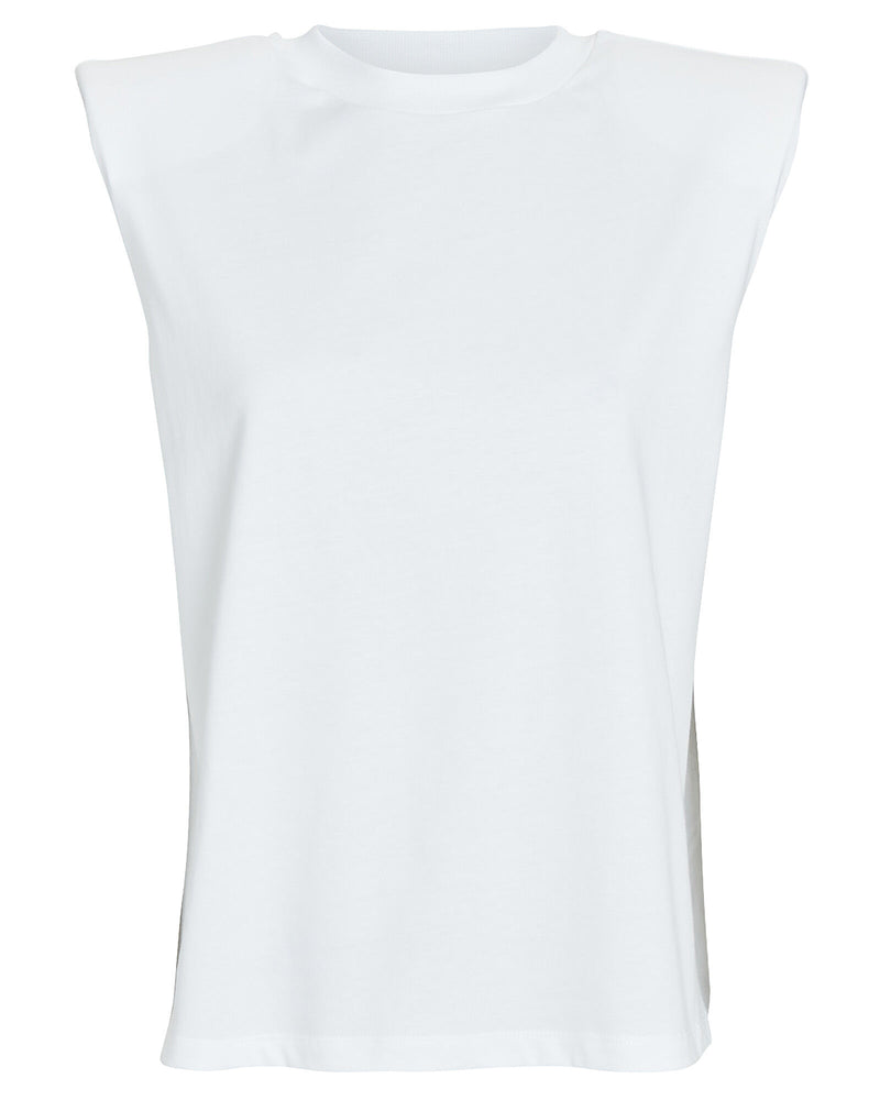 Padded Shoulder T-shirt | White